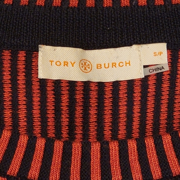Tory Burch Striped Scoop Neck Wool Sweater Women's Small - Picture 6 of 13